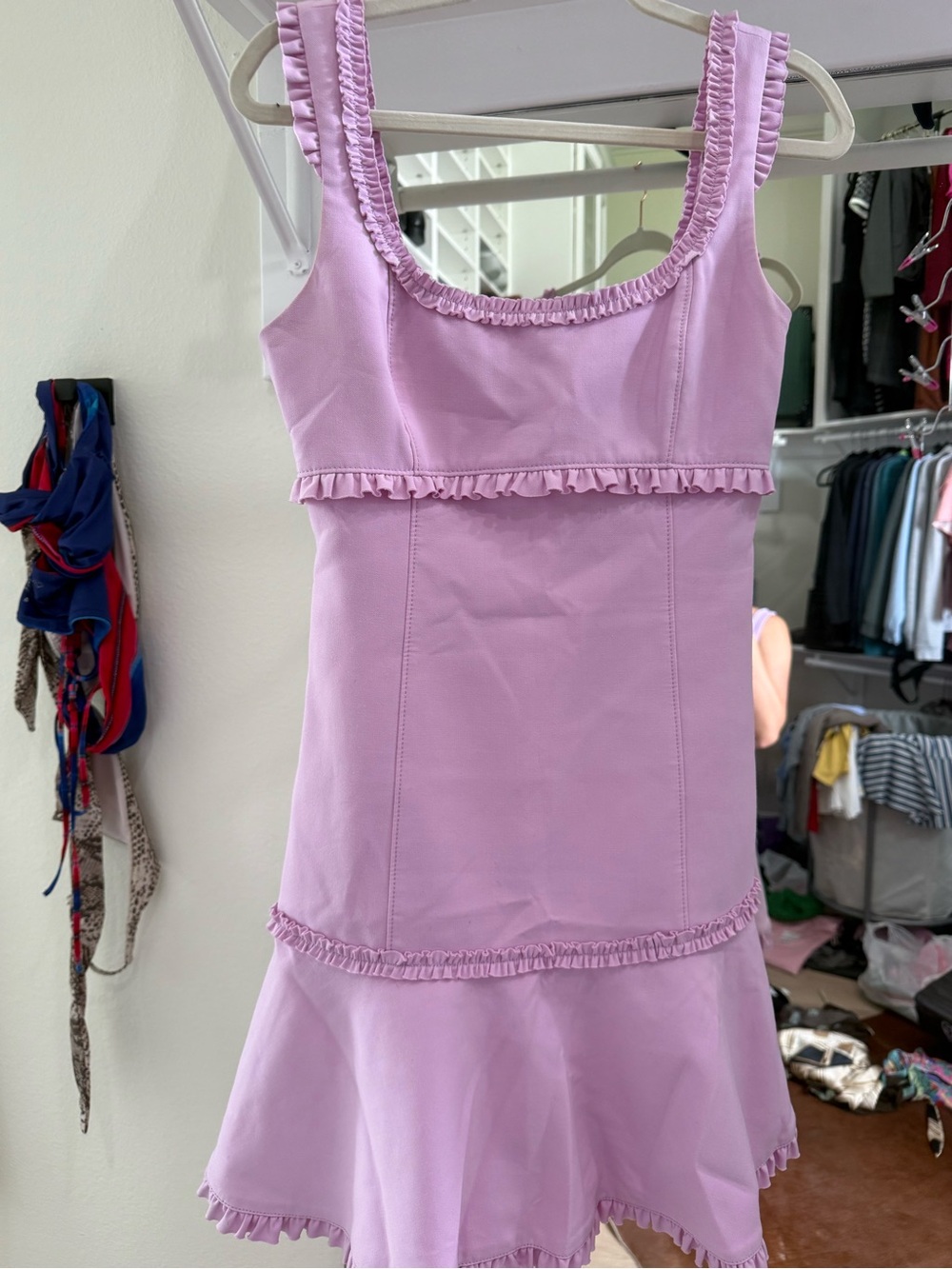 cinq a sept Lavender Ruffle Neck Blouse